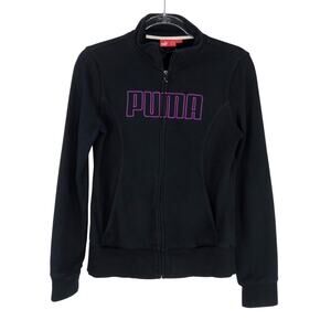 Puma Black Purple Zipper Sweatshirt Medium